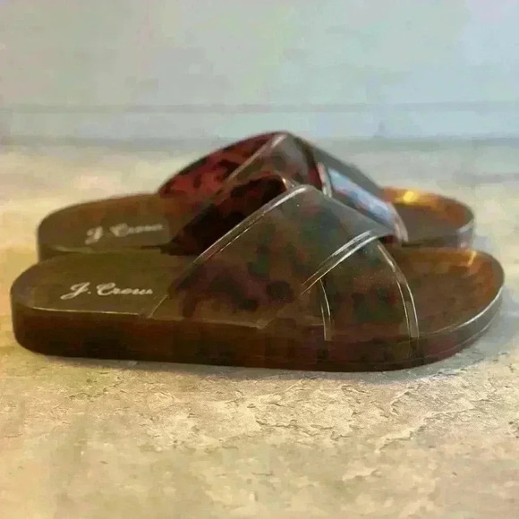 J Crew Slides Women's Cheetah Leopard Animal Print Rubber Sandals Sz 8 - Picture 4 of 9